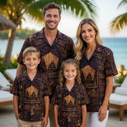 Mystic D20 Dice Hawaiian Shirt - Fantasy Wizard Occult Apparel