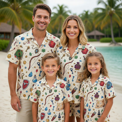 Fantasy Dungeon Hawaiian Shirt - Fantasy RPG Dice Loot Pattern