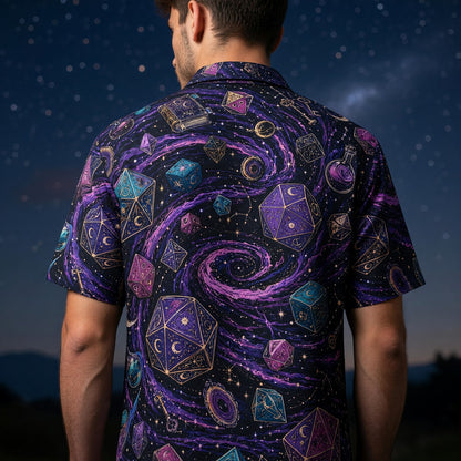 Mystic Dice Hawaiian Shirt - Cosmic Wizard RPG Apparel