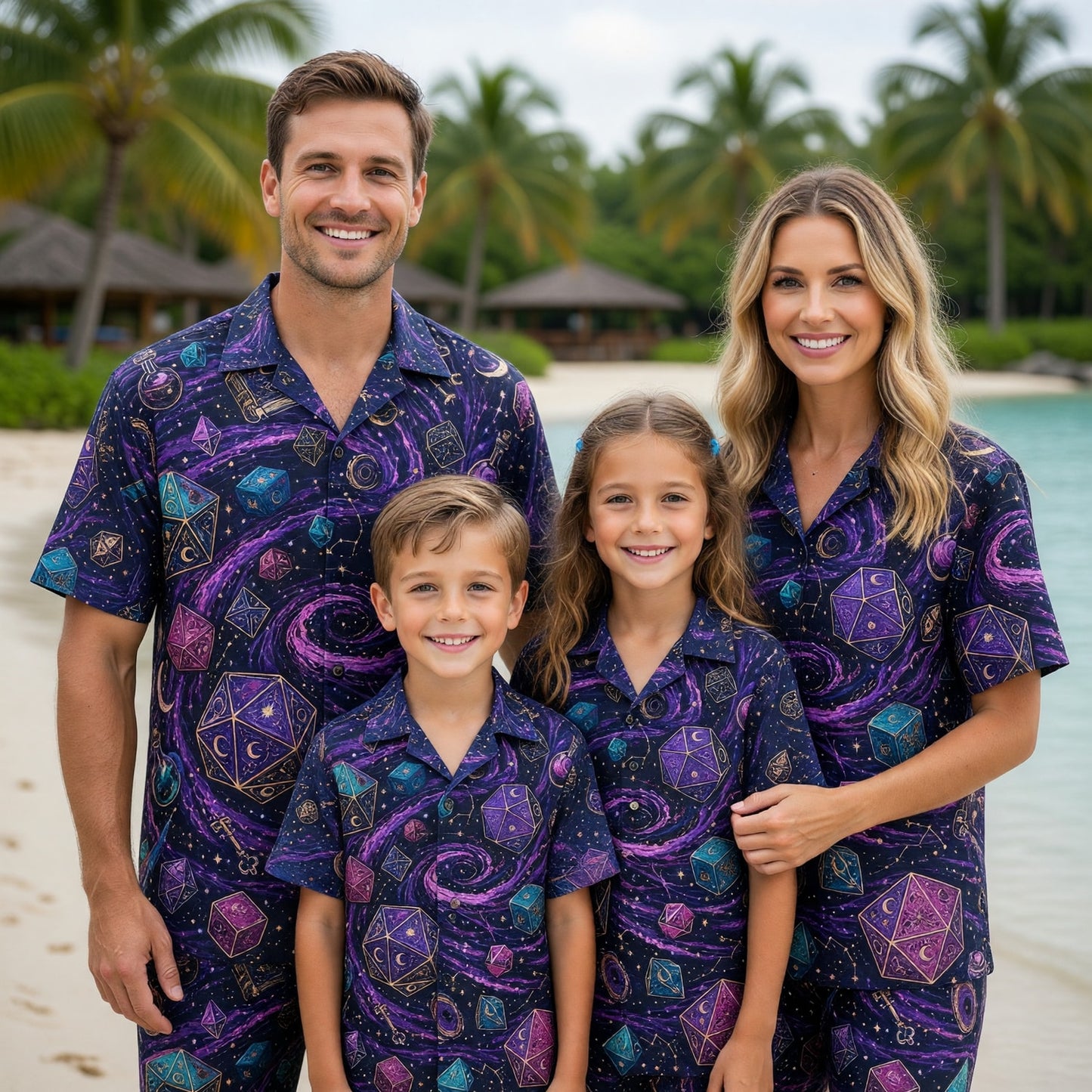 Mystic Dice Hawaiian Shirt - Cosmic Wizard RPG Apparel