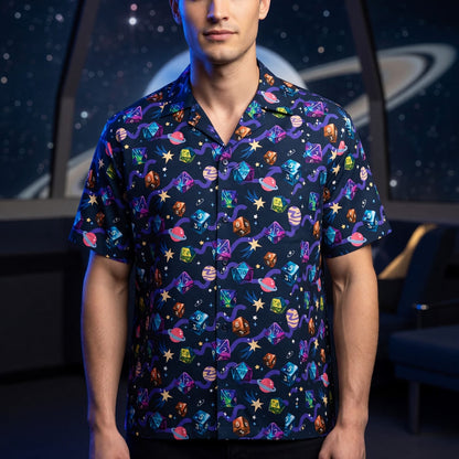 Cosmic Dice Hawaiian Shirt - Galaxy RPG Space Apparel