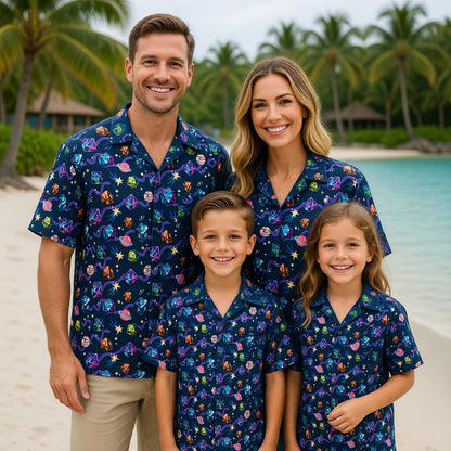 Cosmic Dice Hawaiian Shirt - Galaxy RPG Space Apparel