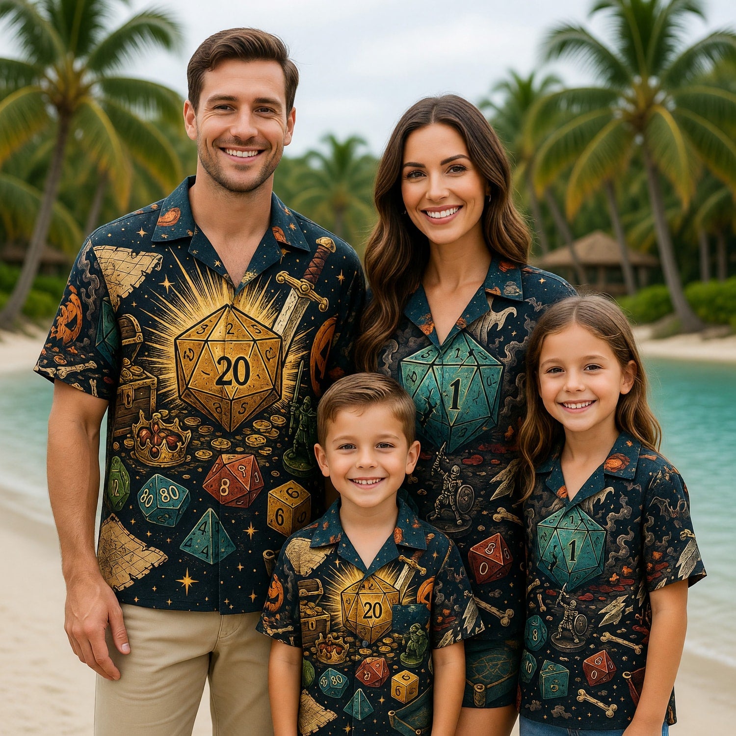 Halloween Dice Hawaiian Shirt - Spooky RPG Pattern