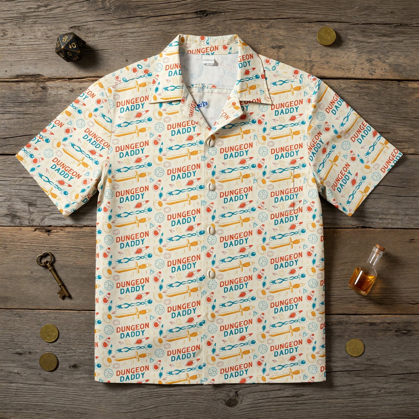 Dungeon Daddy Hawaiian Shirt - Fantasy RPG Gamer Apparel