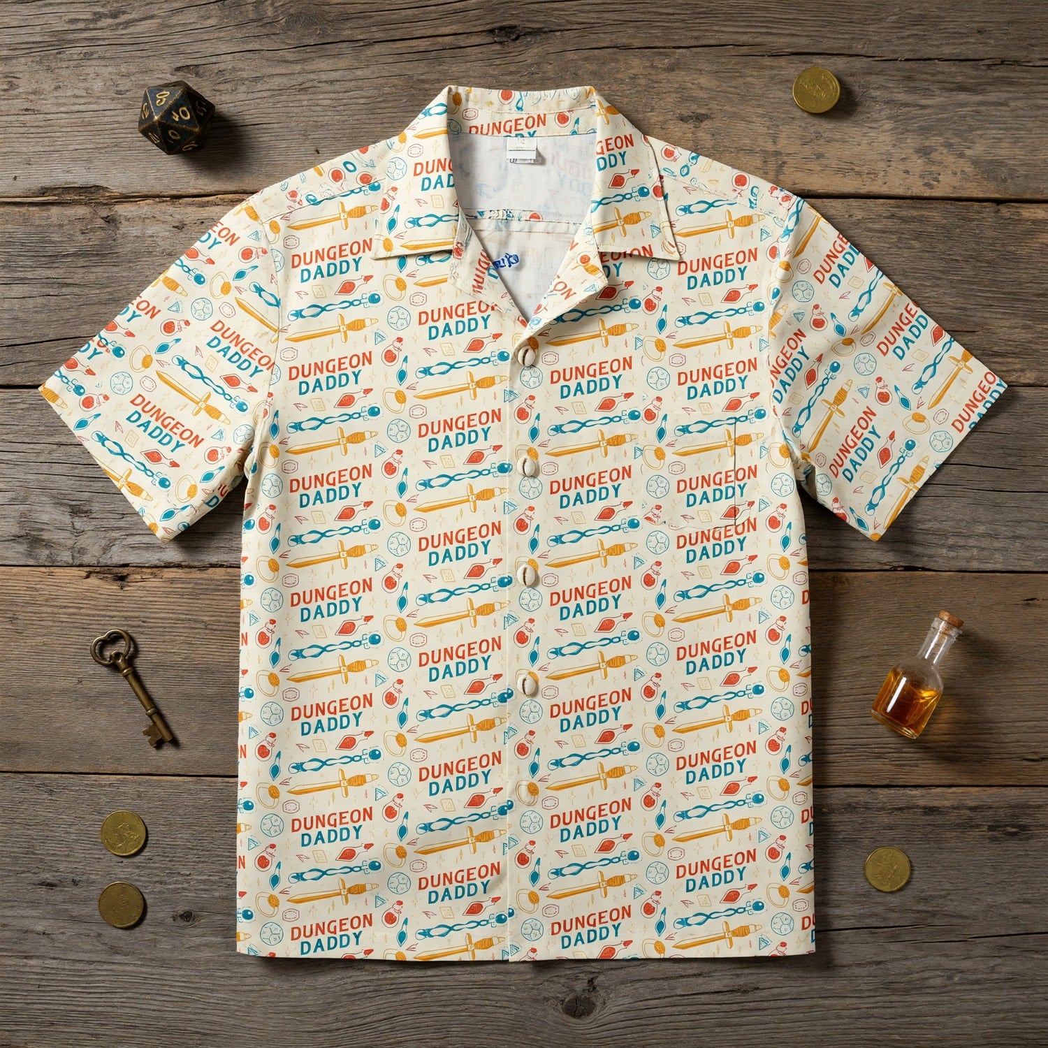 Dungeon Daddy Hawaiian Shirt - Fantasy RPG Gamer Apparel
