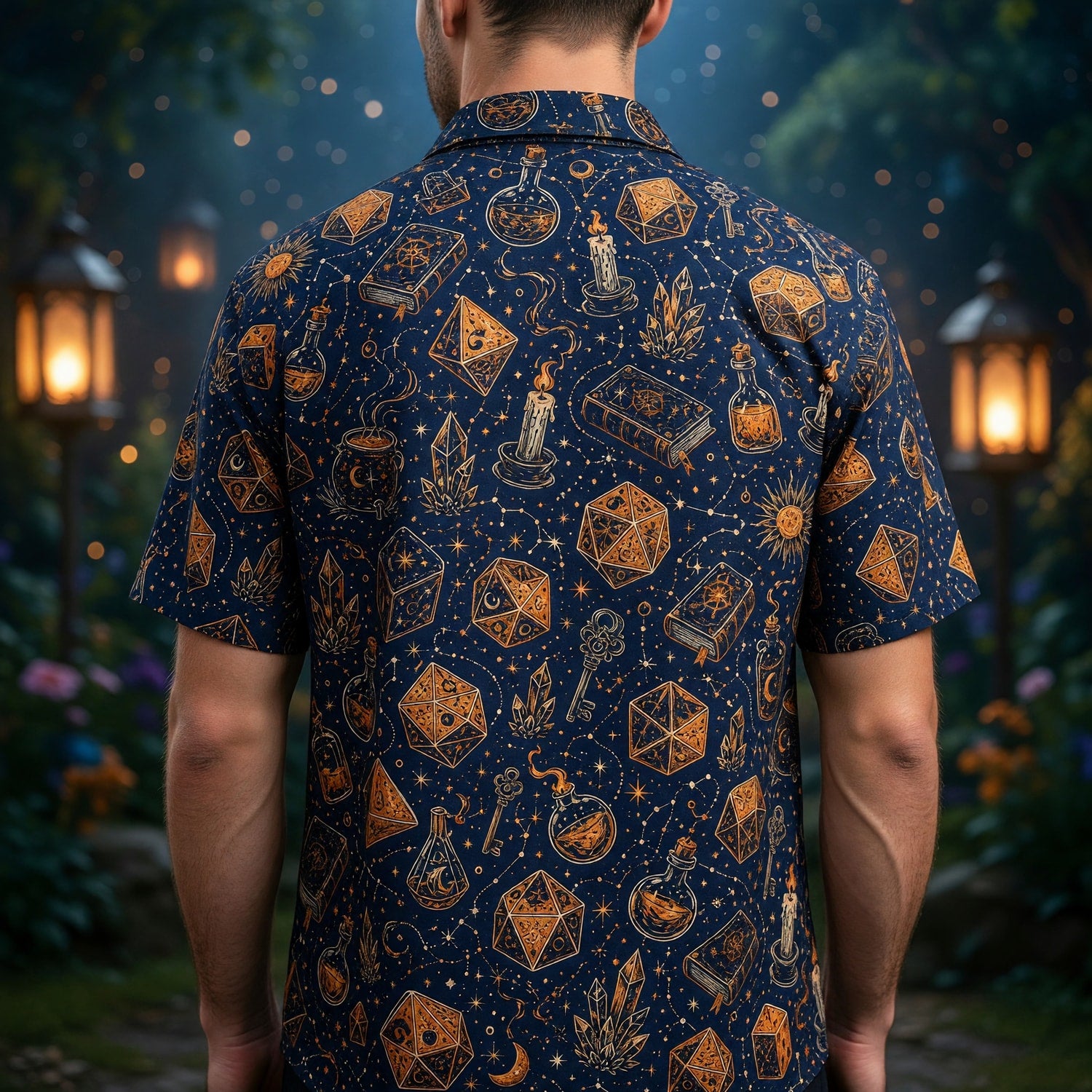 Mystic Wizard Hawaiian Shirt - Fantasy Dice Magic Apparel