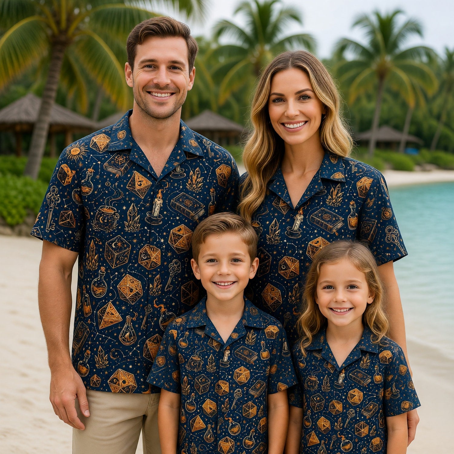 Mystic Wizard Hawaiian Shirt - Fantasy Dice Magic Apparel