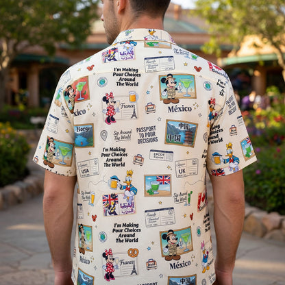 World Park Pour Choices Hawaiian Shirt - World Pavilion Travel Print