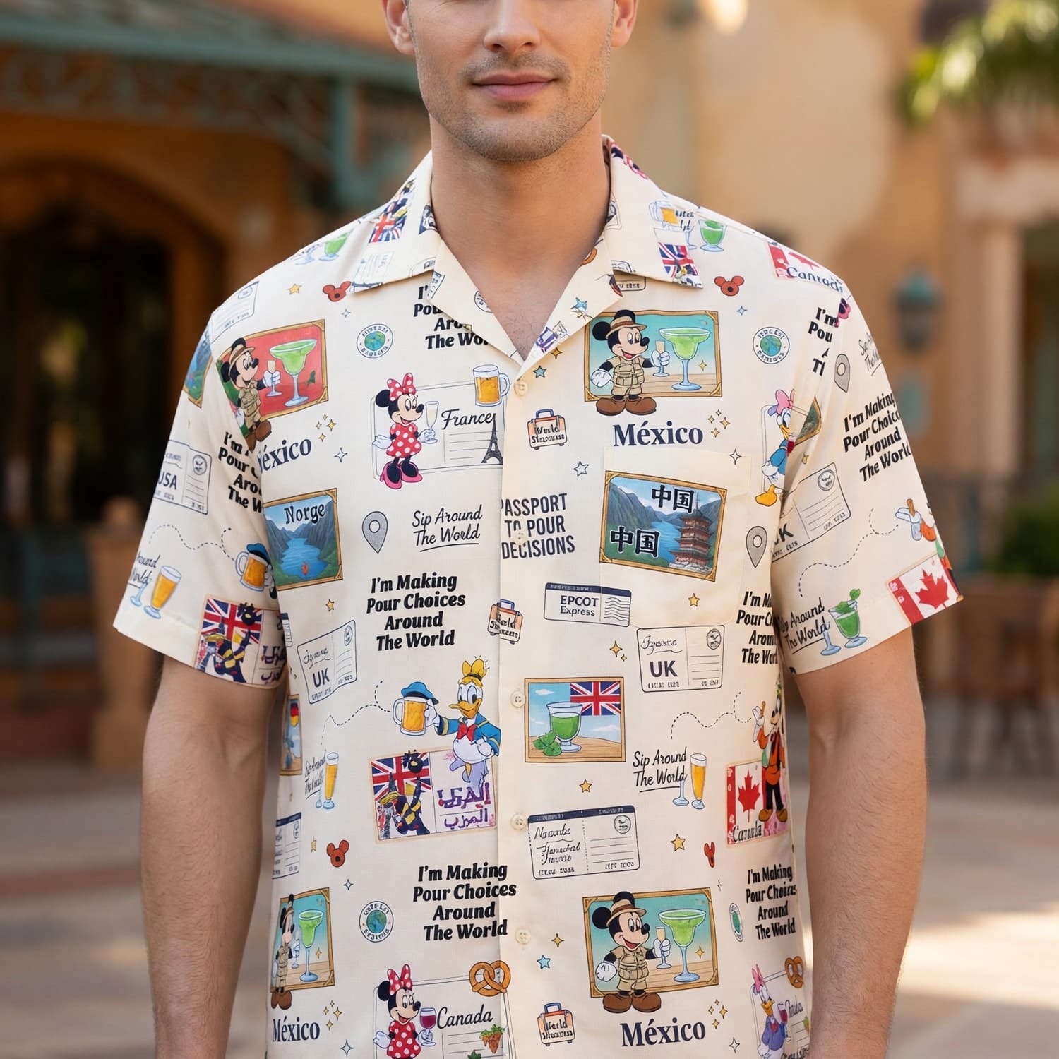 World Park Pour Choices Hawaiian Shirt - World Pavilion Travel Print