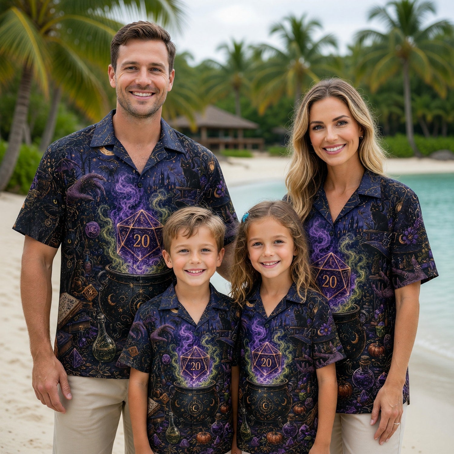 Fantasy Dungeon D20 Witch Hawaiian Shirt - Fantasy RPG Night Apparel