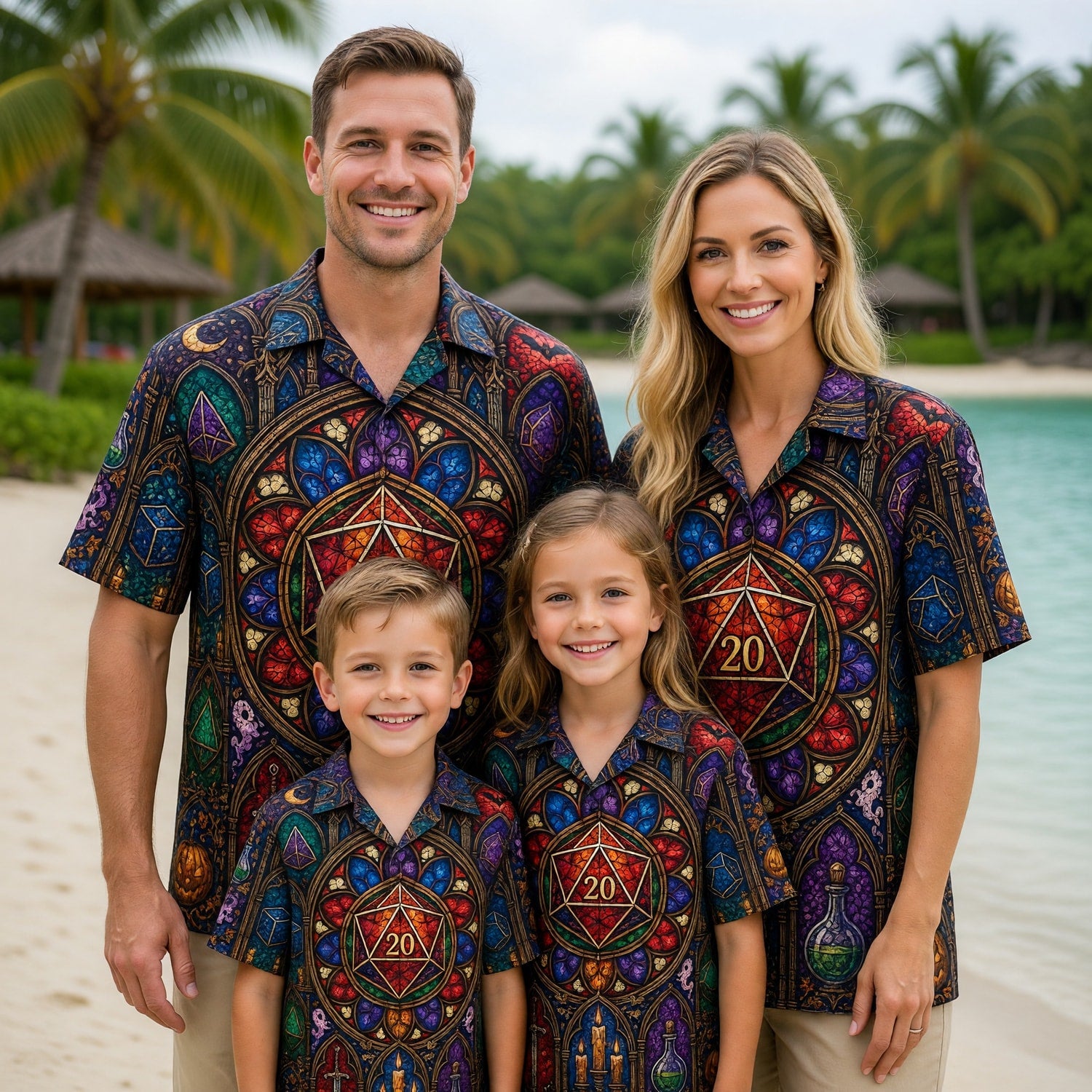 Fantasy Dungeon D20 Hawaiian Shirt - Halloween Gothic RPG Art