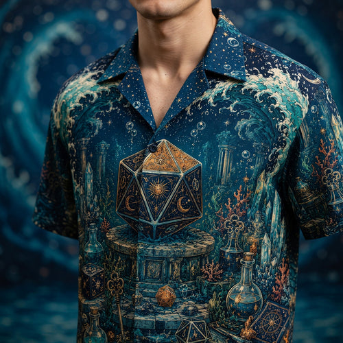 Fantasy Dungeon D20 Hawaiian Shirt - Mystic Ocean Fantasy