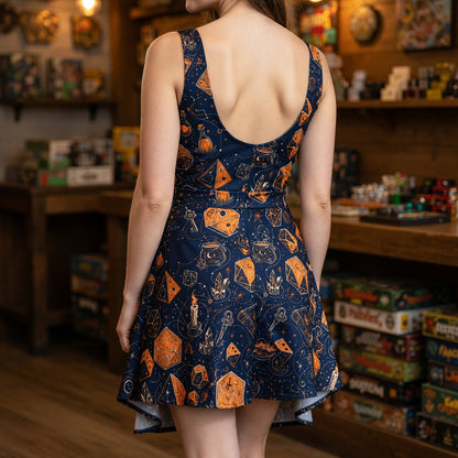 Celestial Dice Witch Jumpsuit Skirt - Mystic RPG Fantasy Apparel