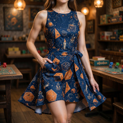 Celestial Dice Witch Jumpsuit Skirt - Mystic RPG Fantasy Apparel