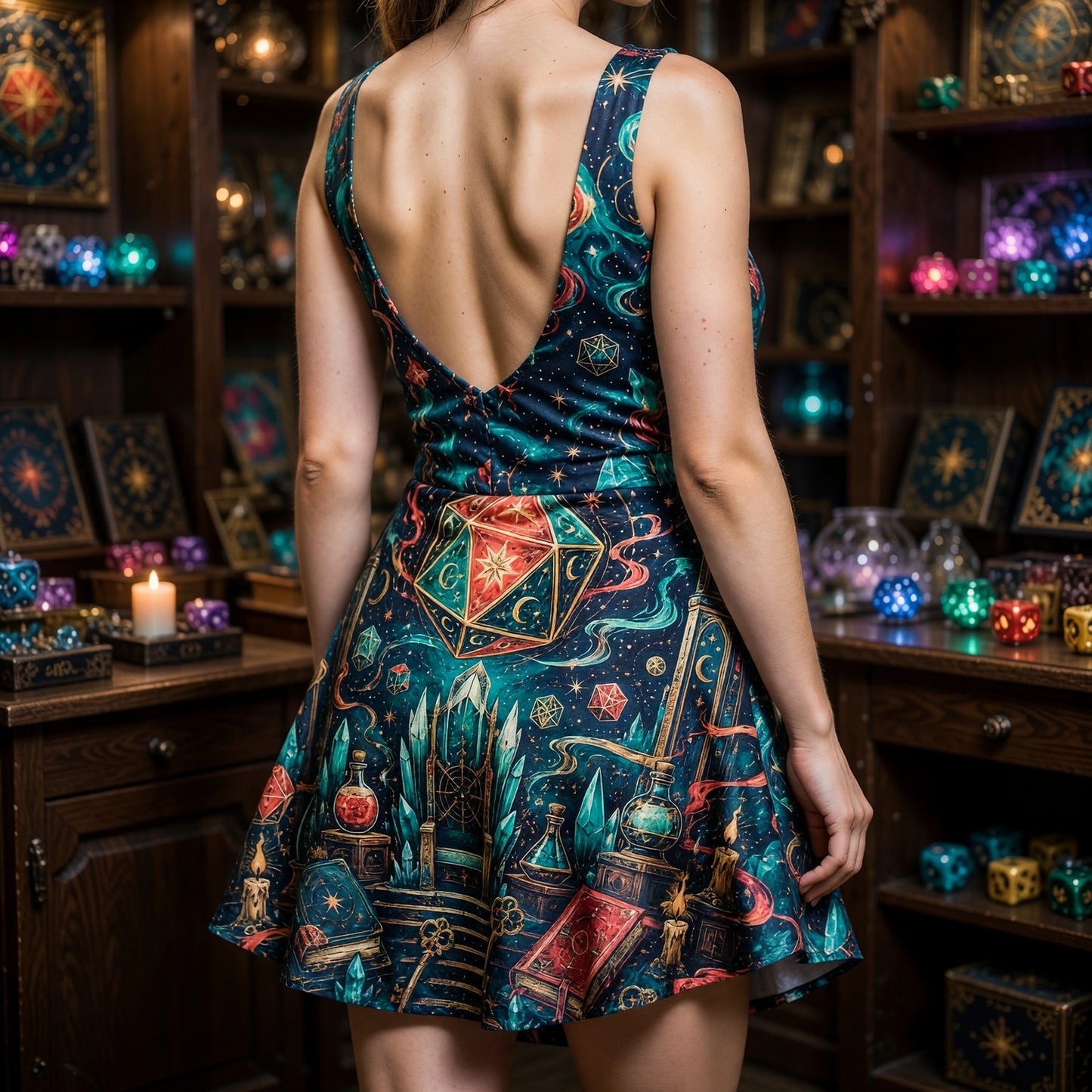 Fantasy Dungeon D20 Jumpsuit Skirt - Mystic RPG Fantasy Apparel