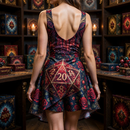 Gothic D20 Dice Jumpsuit Skirt - Vampire Masquerade RPG