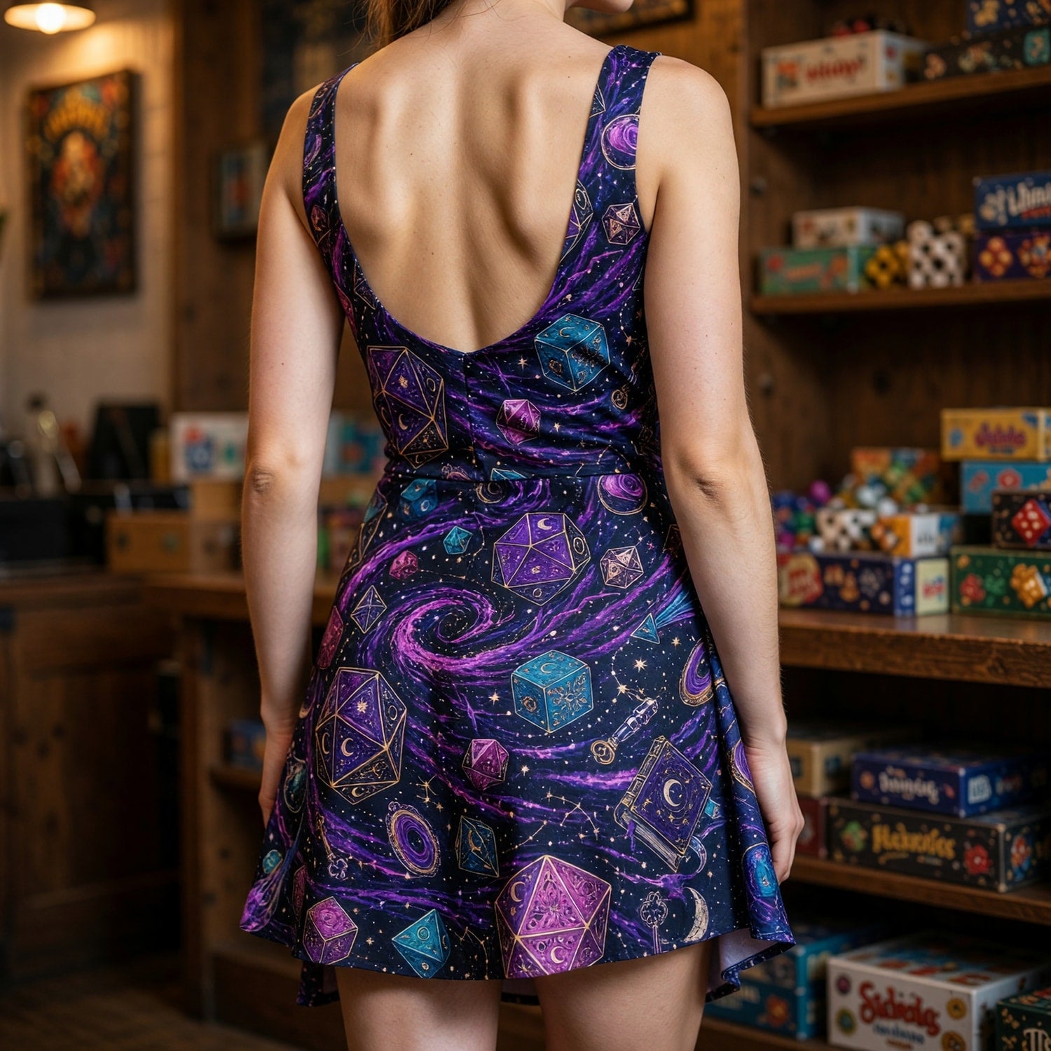 Cosmic Dice Jumpsuit Skirt - Mystic RPG Streetwear