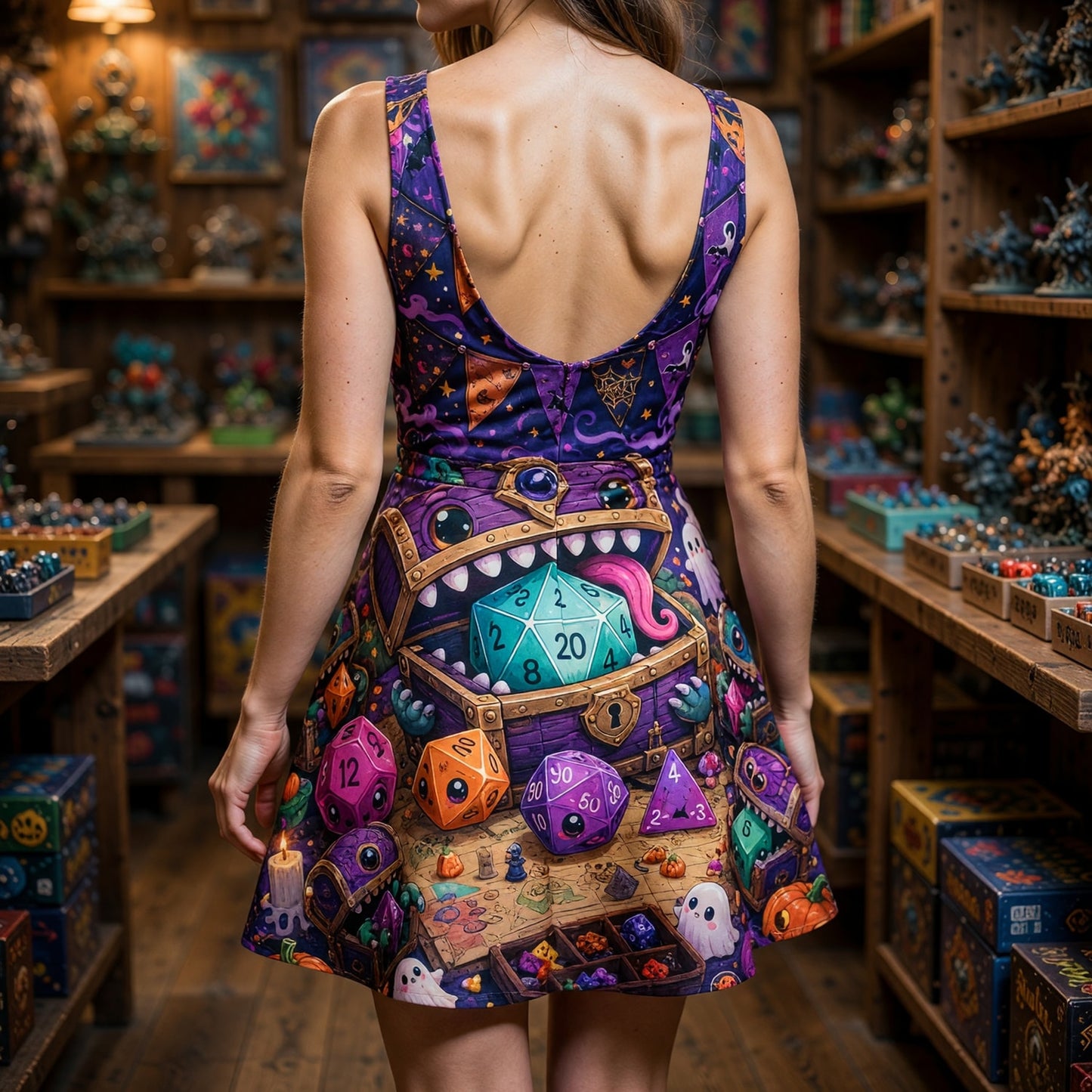 Halloween Dice Jumpsuit Skirt - Kawaii RPG Gamer Streetwear