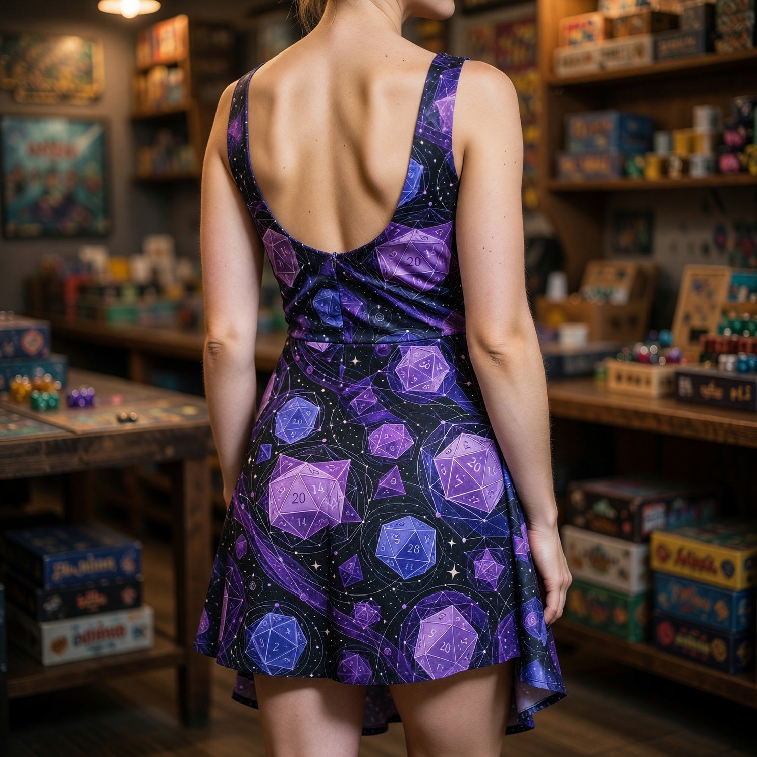 Dice Cosmic Jumpsuit Skirt - Purple RPG Gamer Streetwear