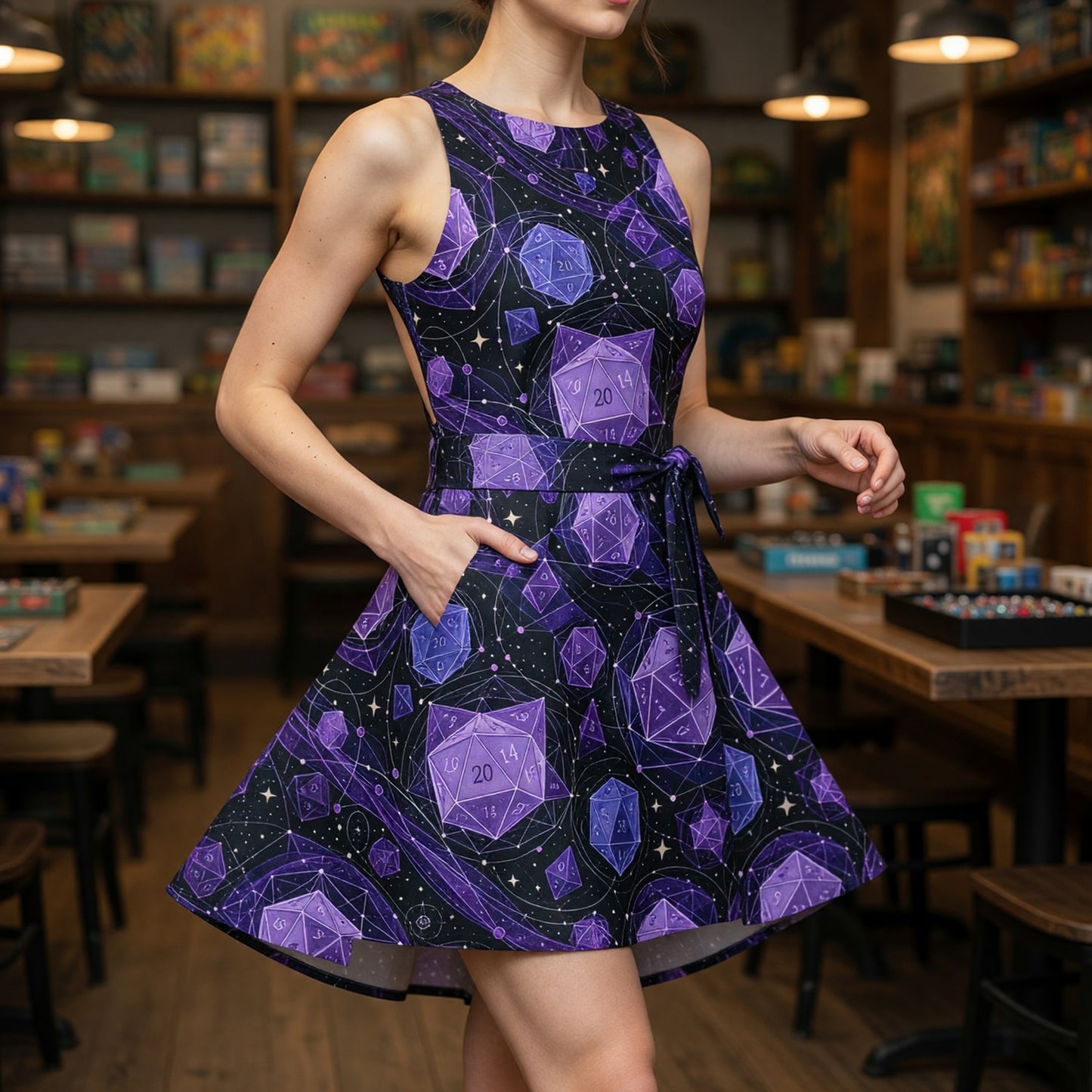 Dice Cosmic Jumpsuit Skirt - Purple RPG Gamer Streetwear