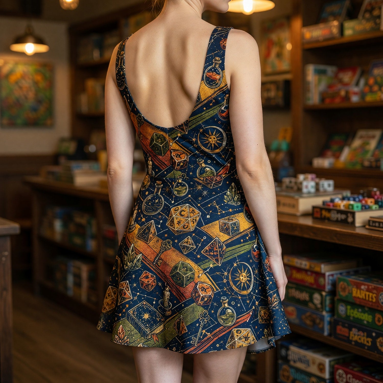 Arcane Dice Jumpsuit Skirt - Fantasy RPG Streetwear