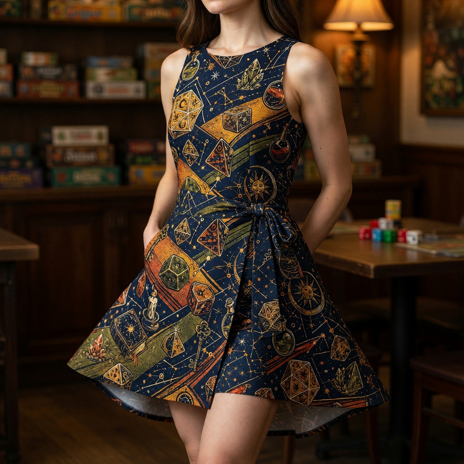 Arcane Dice Jumpsuit Skirt - Fantasy RPG Streetwear