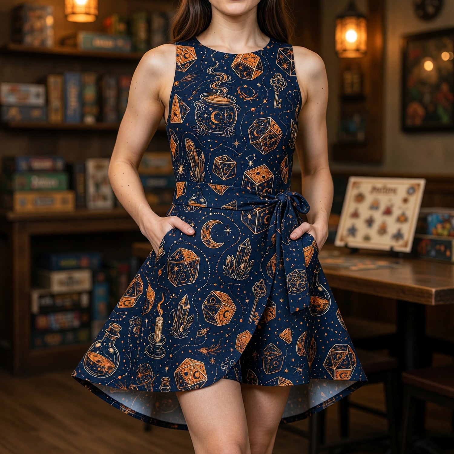 Celestial Witch Jumpsuit Skirt - Mystic Dice Magic Apparel