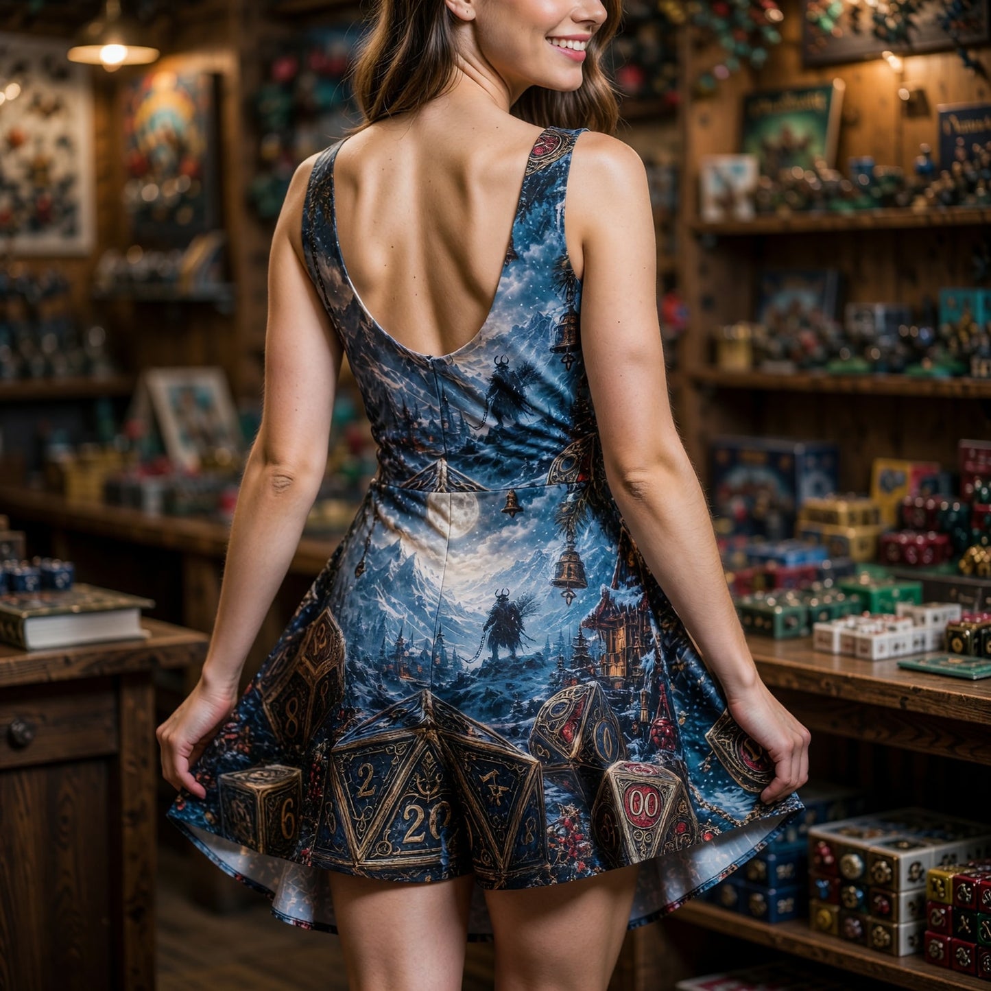 Dice Jumpsuit Skirt - Winter Fantasy RPG Apparel