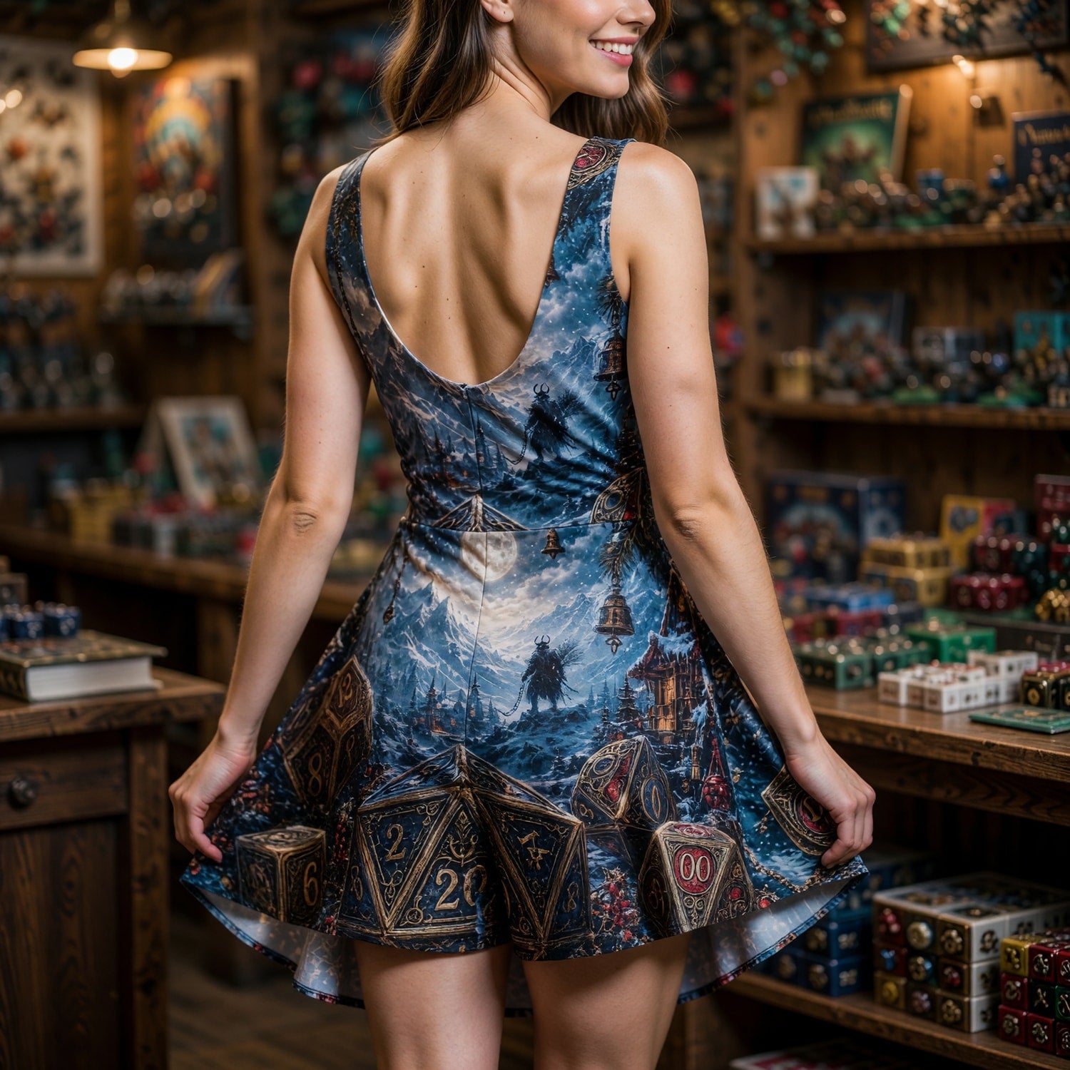 Dice Jumpsuit Skirt - Winter Fantasy RPG Apparel