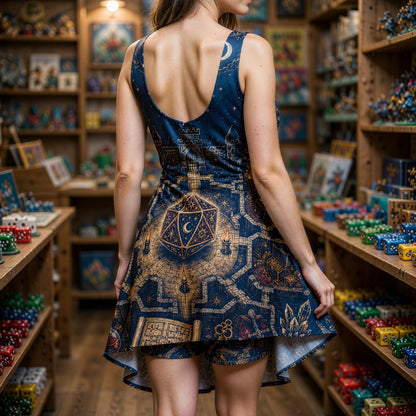 D20 Dice Jumpsuit Skirt - Fantasy RPG Castle Night Apparel