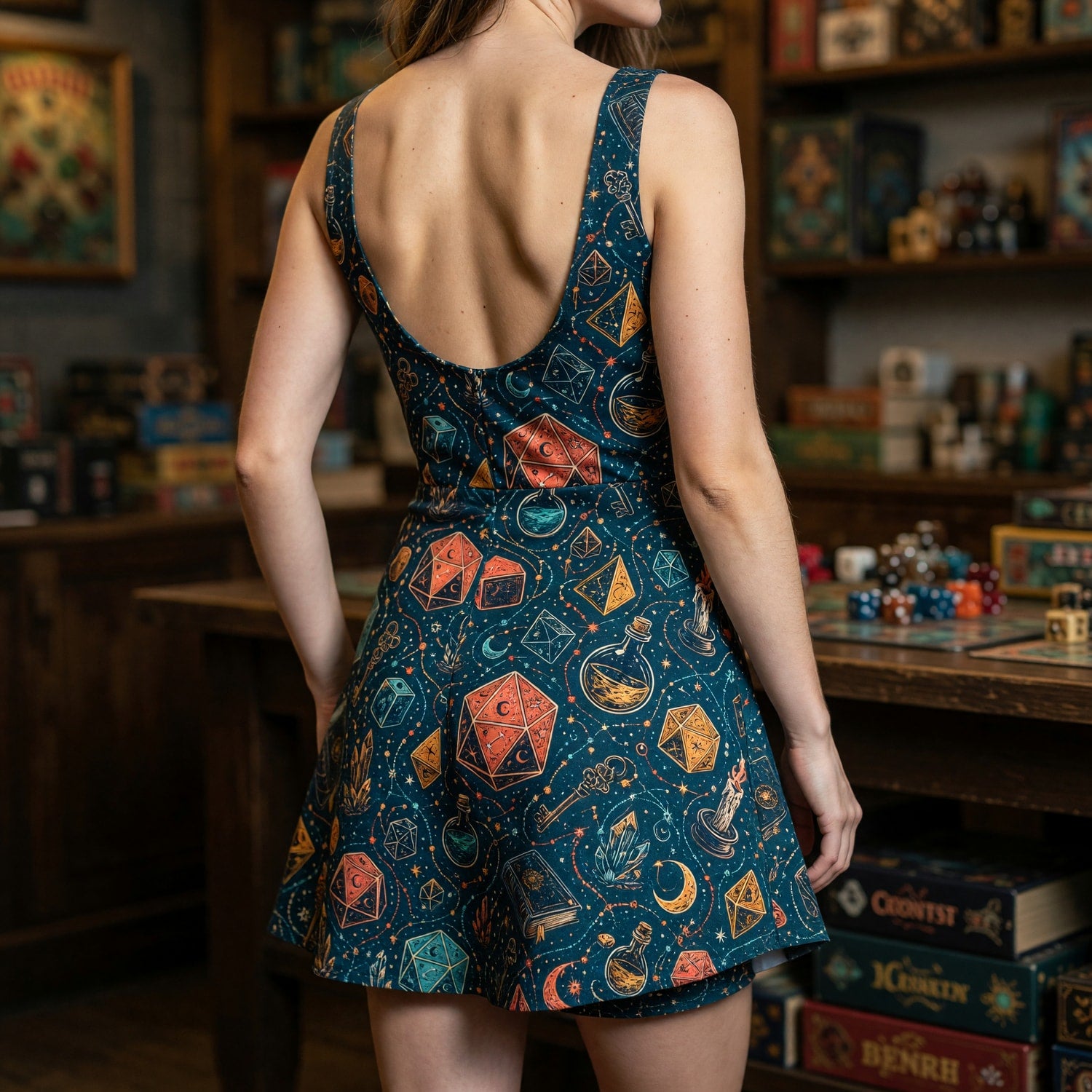 Dice Crystal Jumpsuit Skirt - Fantasy RPG Mystic Streetwear