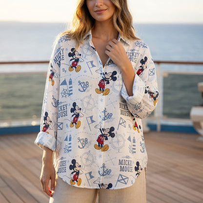 Mouse Nautical Linen Shirt - Sailor Beach Apparel