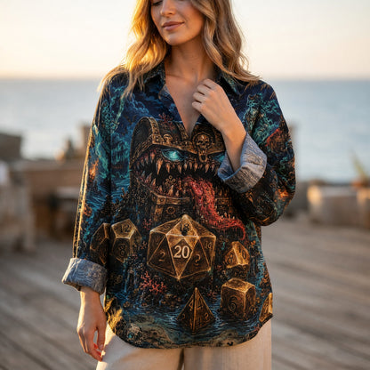Mimic Pirate Linen Shirt - Fantasy Dice RPG Apparel