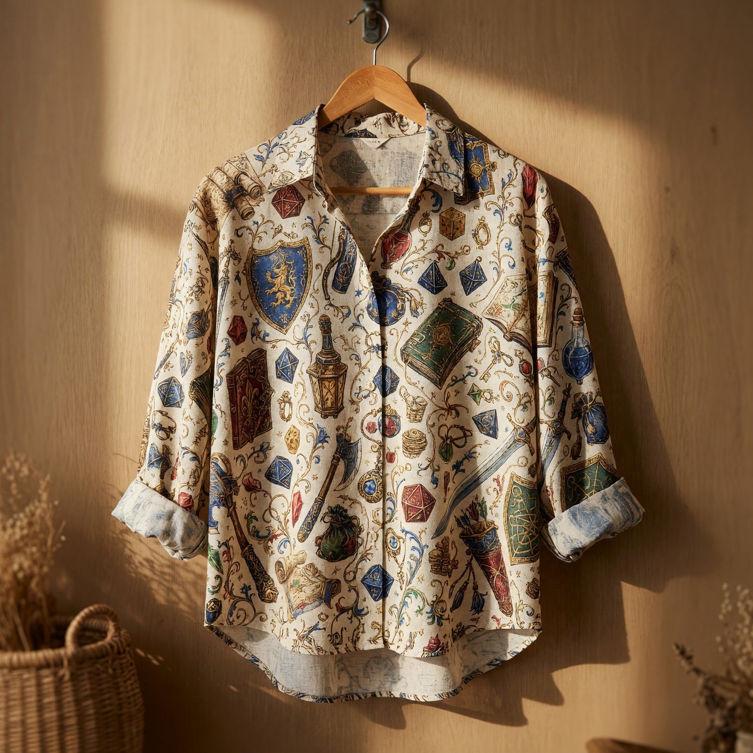 Fantasy Dungeon Linen Shirt - Fantasy RPG Tabletop Gaming Apparel