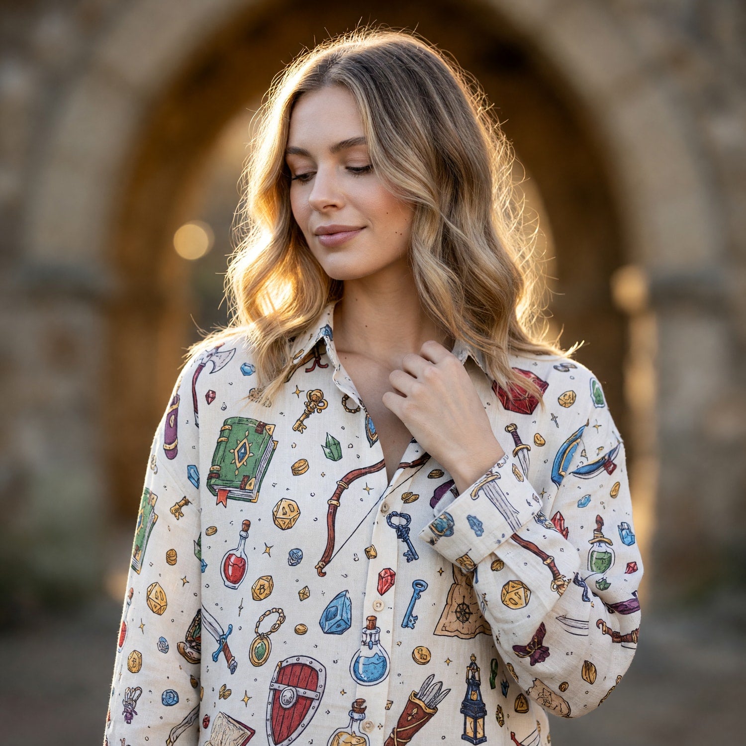 Fantasy Dungeon Linen Shirt - Fantasy Tabletop RPG Apparel