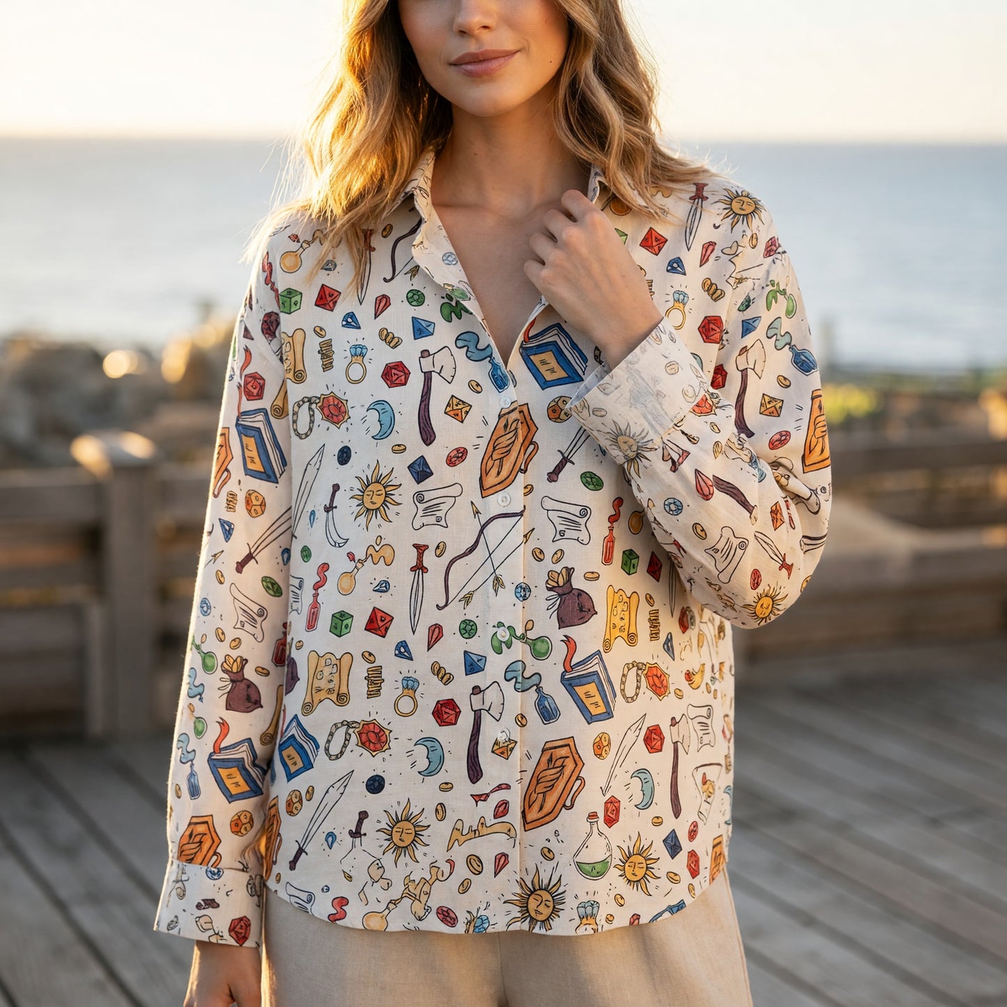 Fantasy Linen Shirt - Tabletop RPG Pattern