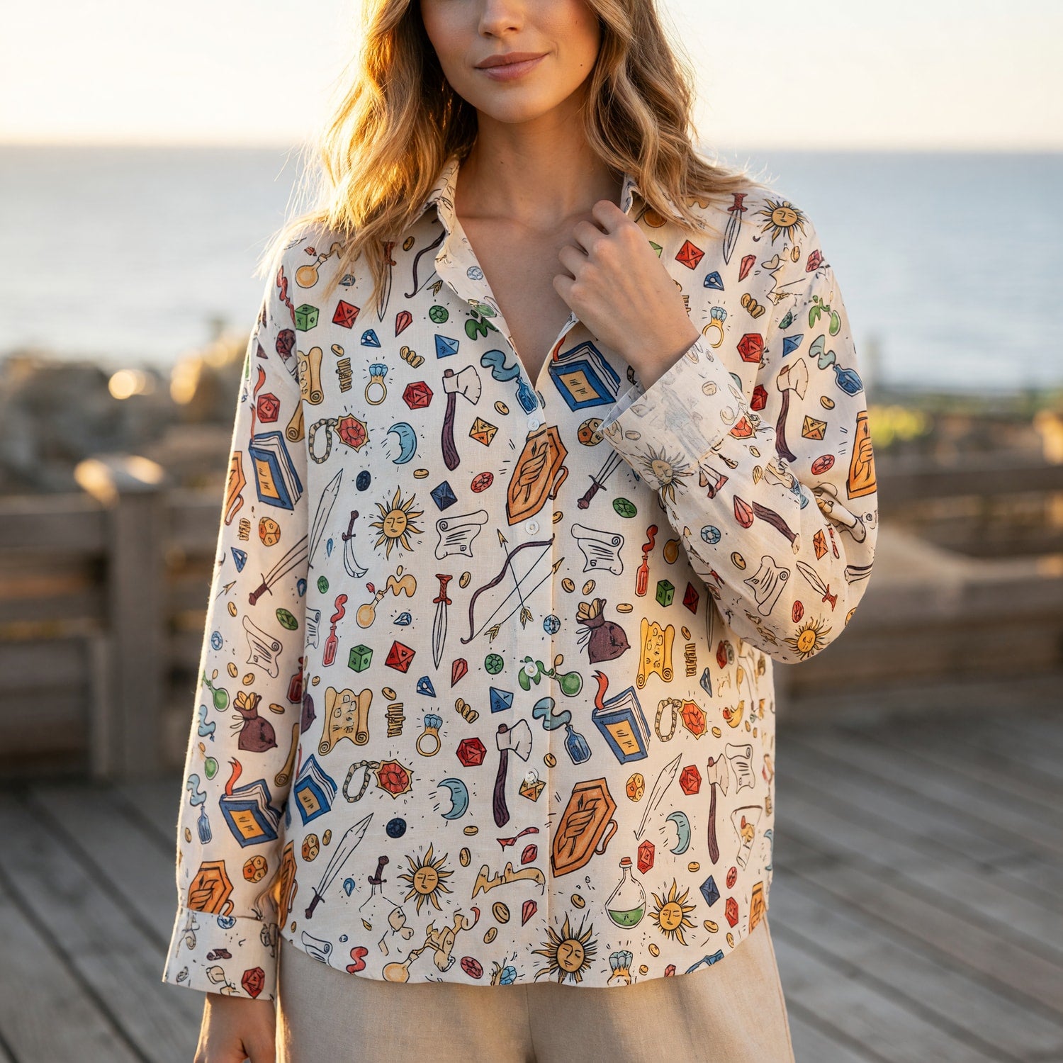 Fantasy Linen Shirt - Tabletop RPG Pattern