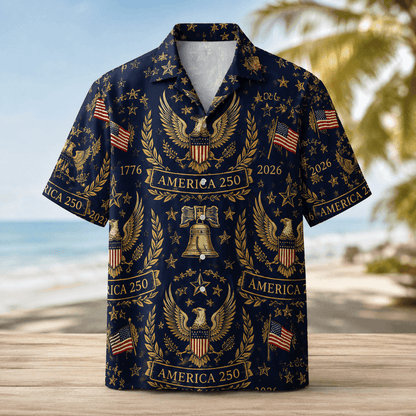 Patriotic Eagle Premium Hawaiian Shirt - America 250th Anniversary - HWFLSQY001