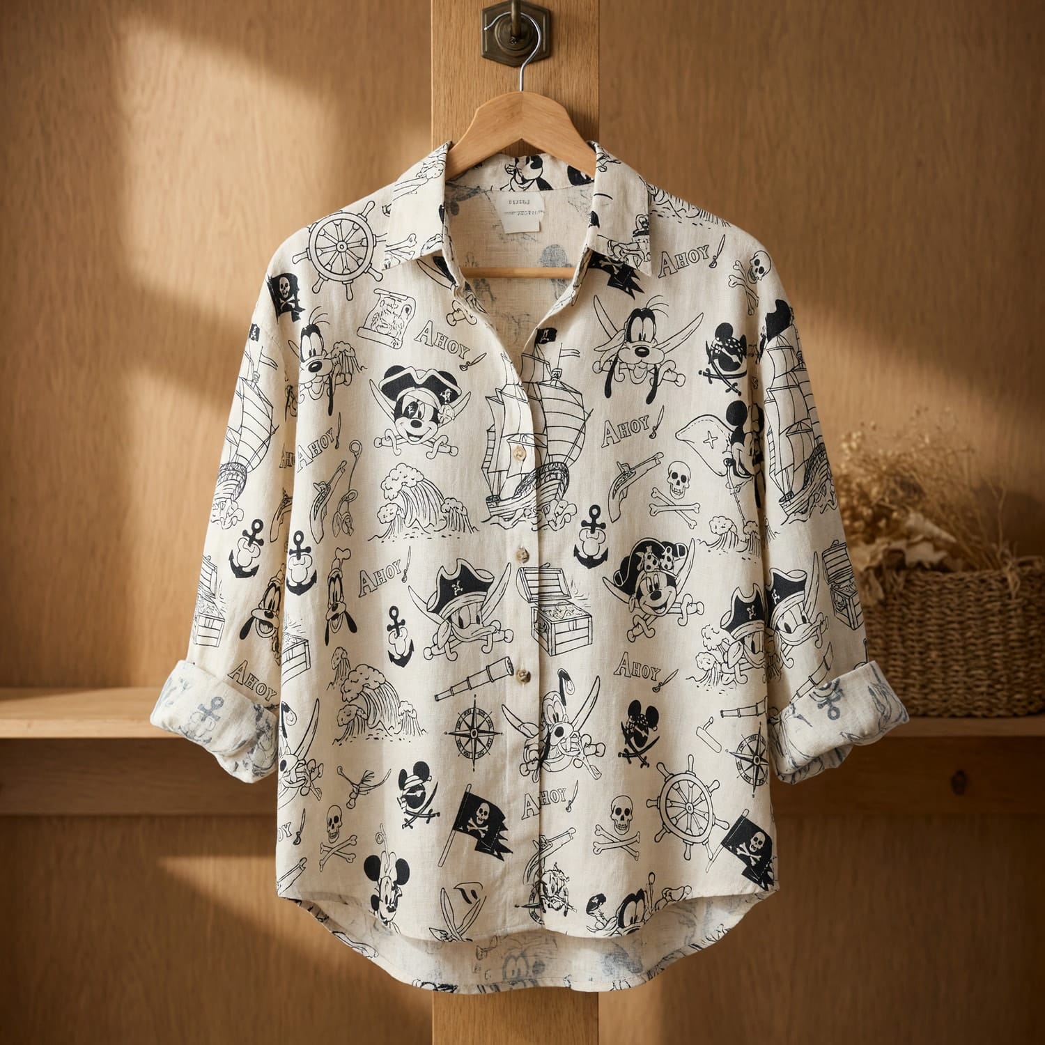 Pirate Linen Shirt - Mouse Ahoy Beach Apparel