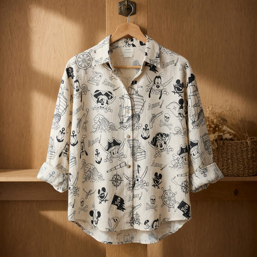 Pirate Linen Shirt - Mouse Ahoy Beach Apparel