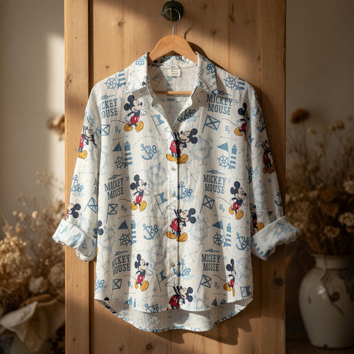Mouse Nautical Linen Shirt - Sailor Pattern Apparel
