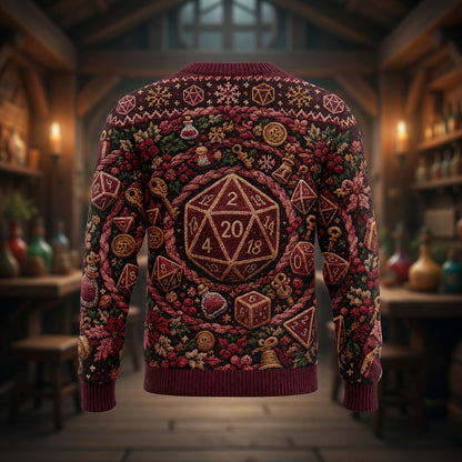 Christmas Dice Sweater - Holiday RPG Gaming Knit
