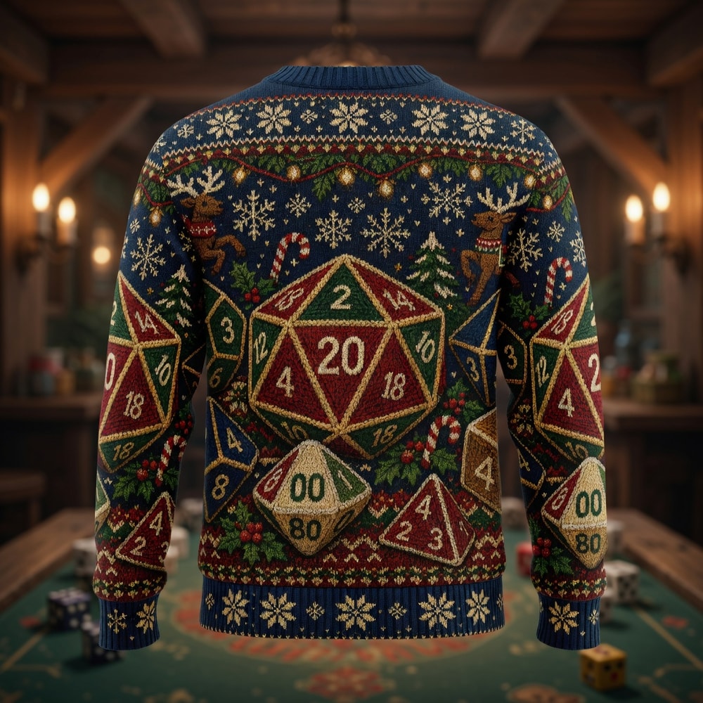 Merry Critmas - Polyhedral Dice Ugly Christmas Sweater