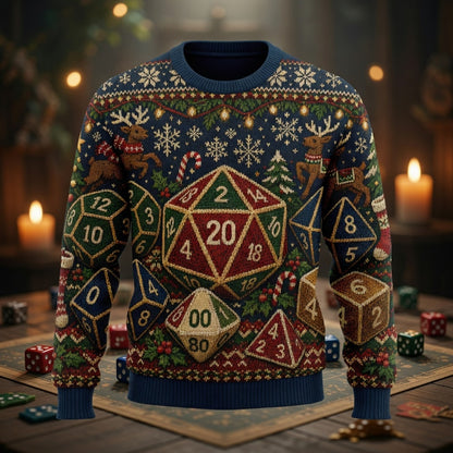 Merry Critmas - Polyhedral Dice Ugly Christmas Sweater