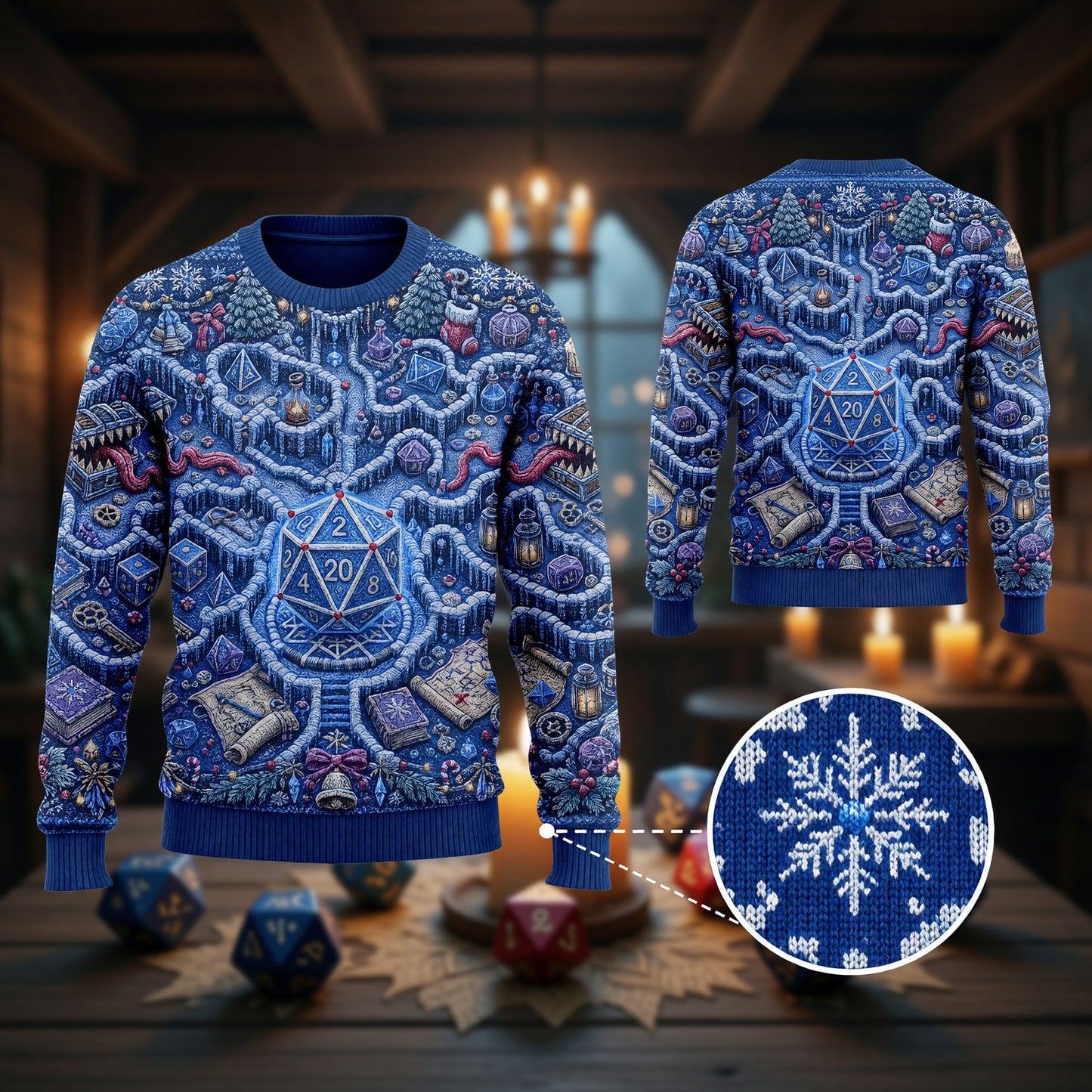 Christmas Sweater - Icy Dice Dungeon Winter Labyrinth