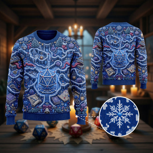 Christmas Sweater - Icy Dice Dungeon Winter Labyrinth