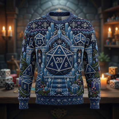Christmas Dice Sweater - Knitted Holiday RPG Apparel