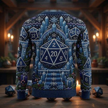 Christmas Dice Sweater - Knitted Holiday RPG Apparel