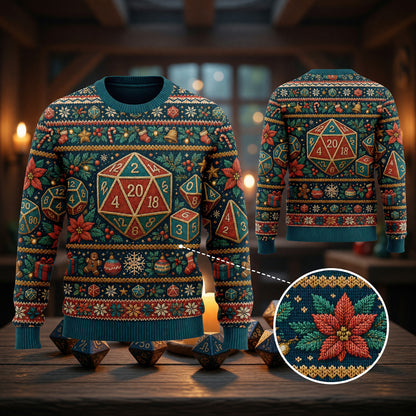 Christmas Dice Sweater - Holiday RPG Knit Pattern