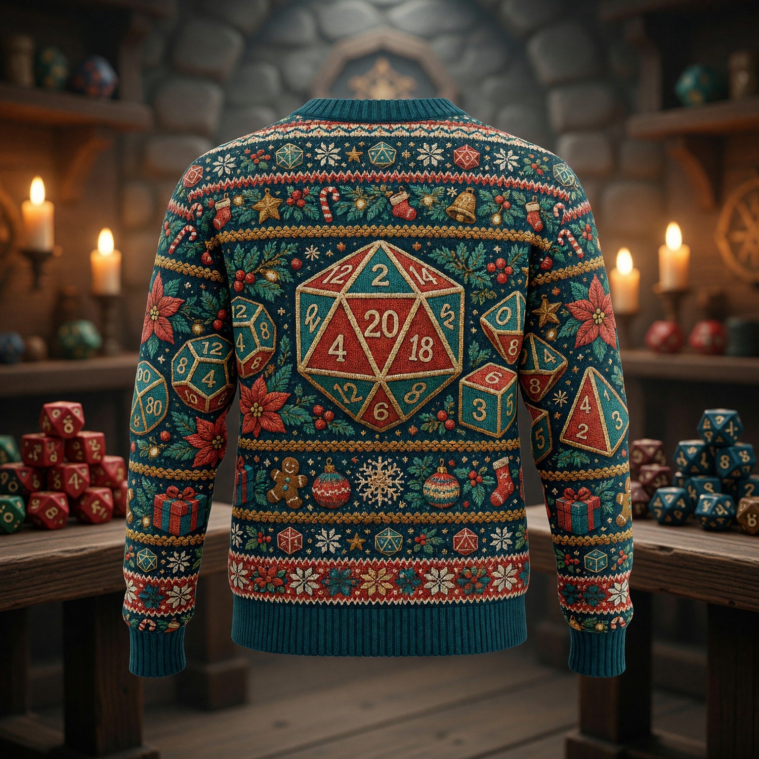 Christmas Dice Sweater - Holiday RPG Knit Pattern